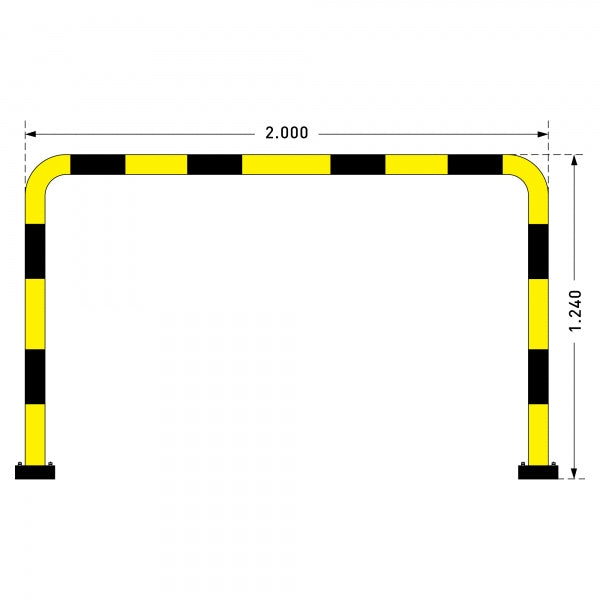 Drawing of 1240x2000mm flex guard