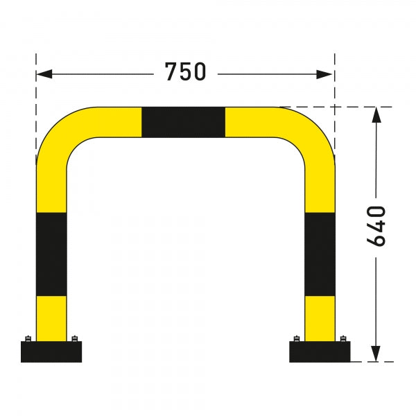 Drawing of flex barrier 640x750mm