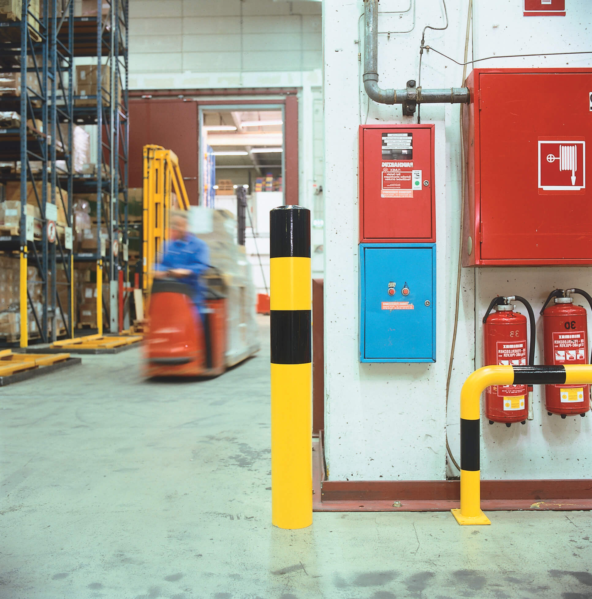 sub-surface heavy duty bollard in place