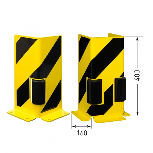 Black Bull Pallet Racking Protectors with Guide Rollers