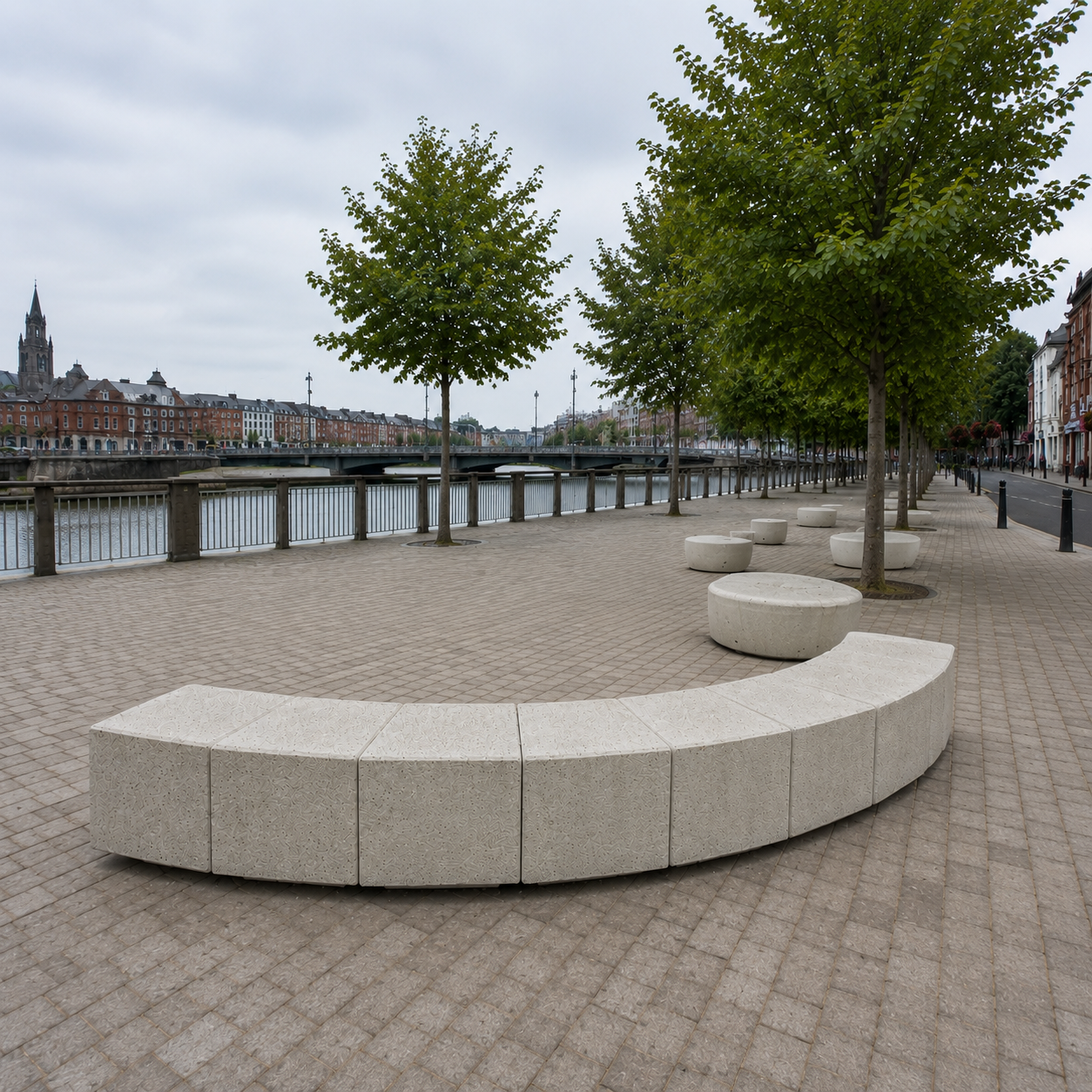 Benito Kube Kurve Concrete Bench