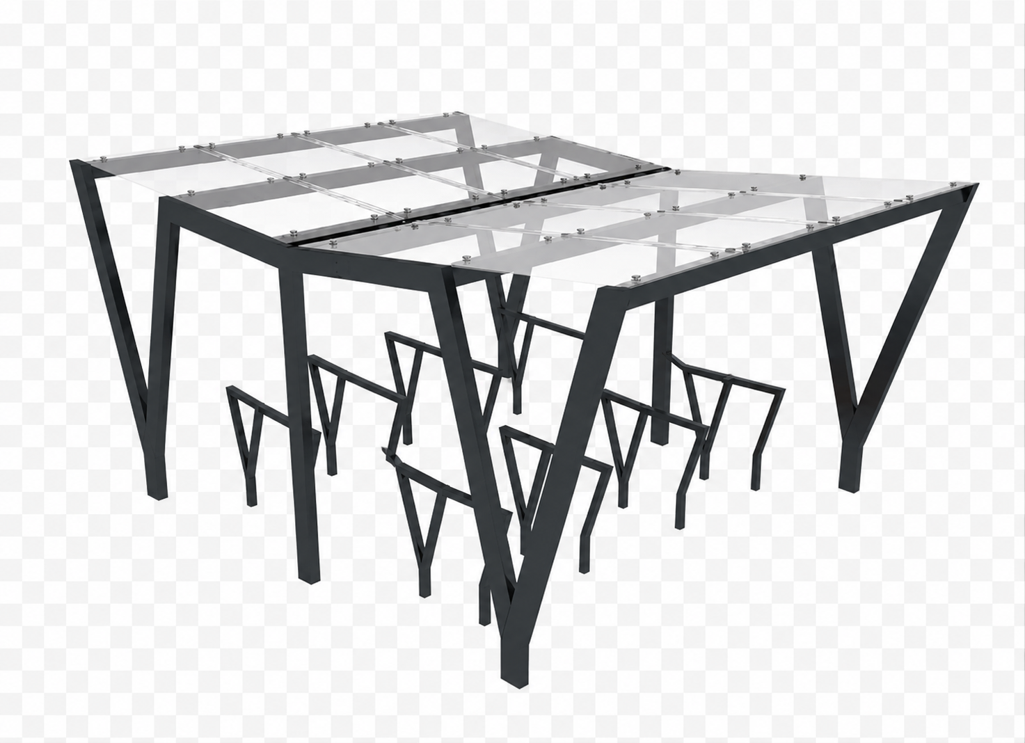 VISTA Bike Shelter Double (Glass/Sheet Roofing)