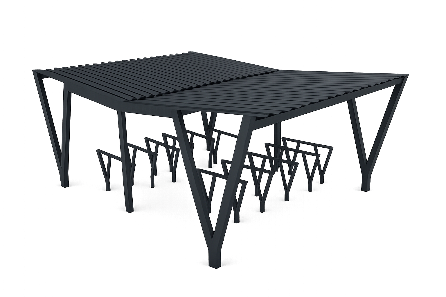 VISTA Bike Shelter Double (Glass/Sheet Roofing)