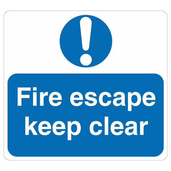 Fire Escape Keep Clear Door Safety Sign