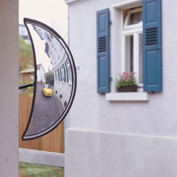 Mirror-Max mounted to side of a building