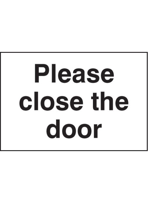 Please Close The Door Safety Sign