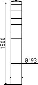 XL Barrier Post Sub-Surface Mount Ø 193mm - 1500mm