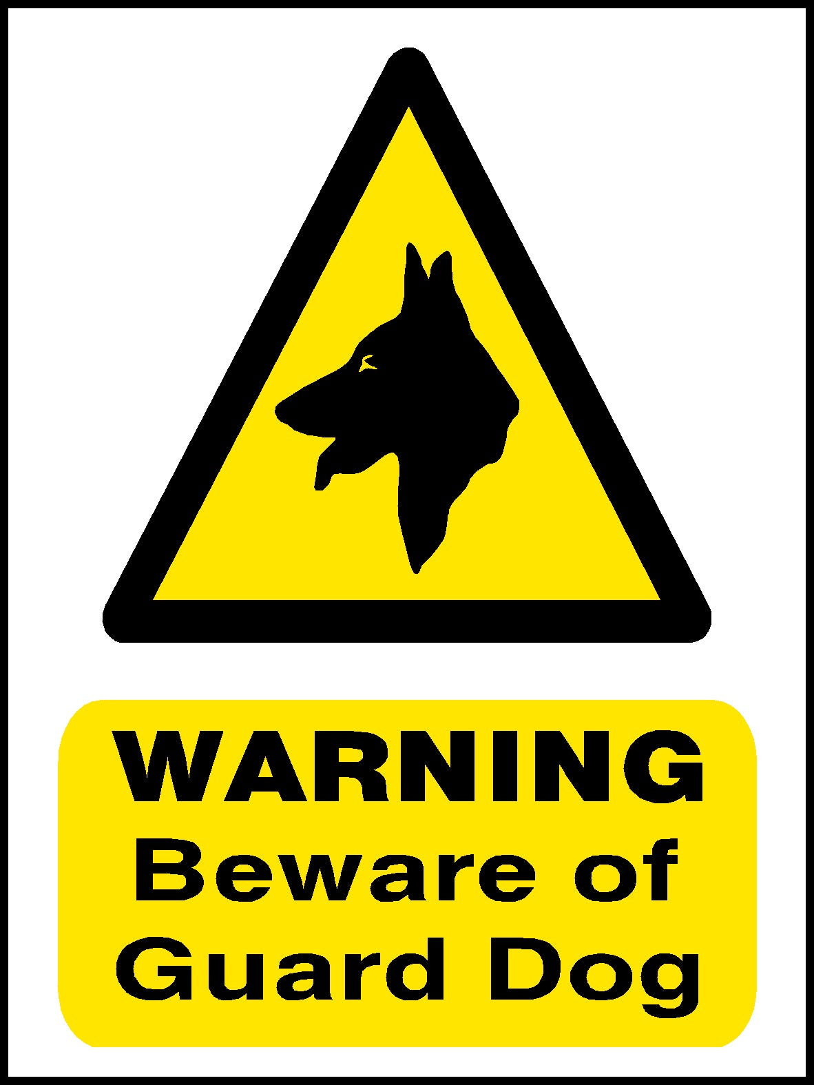 Warning Beware Of Guard Dog Safety Sign