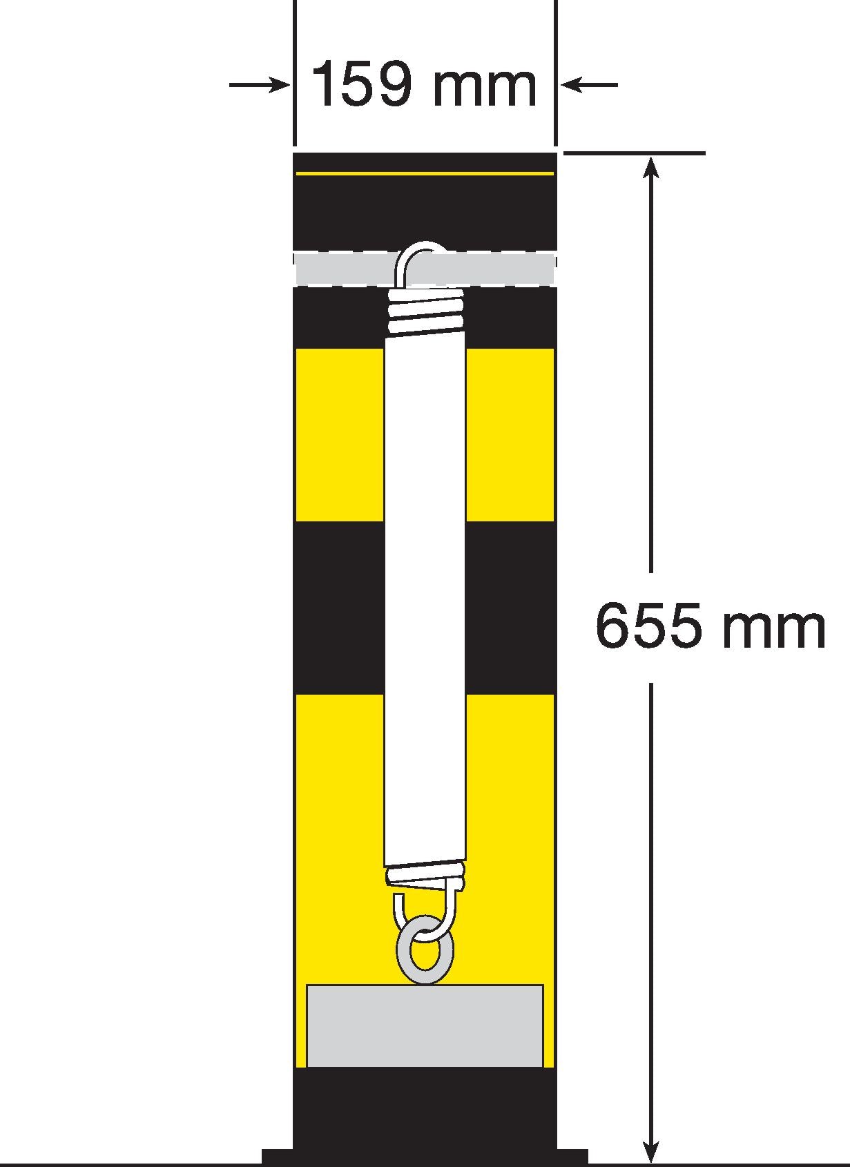 Black Bull Crash Protection Spring Bollard