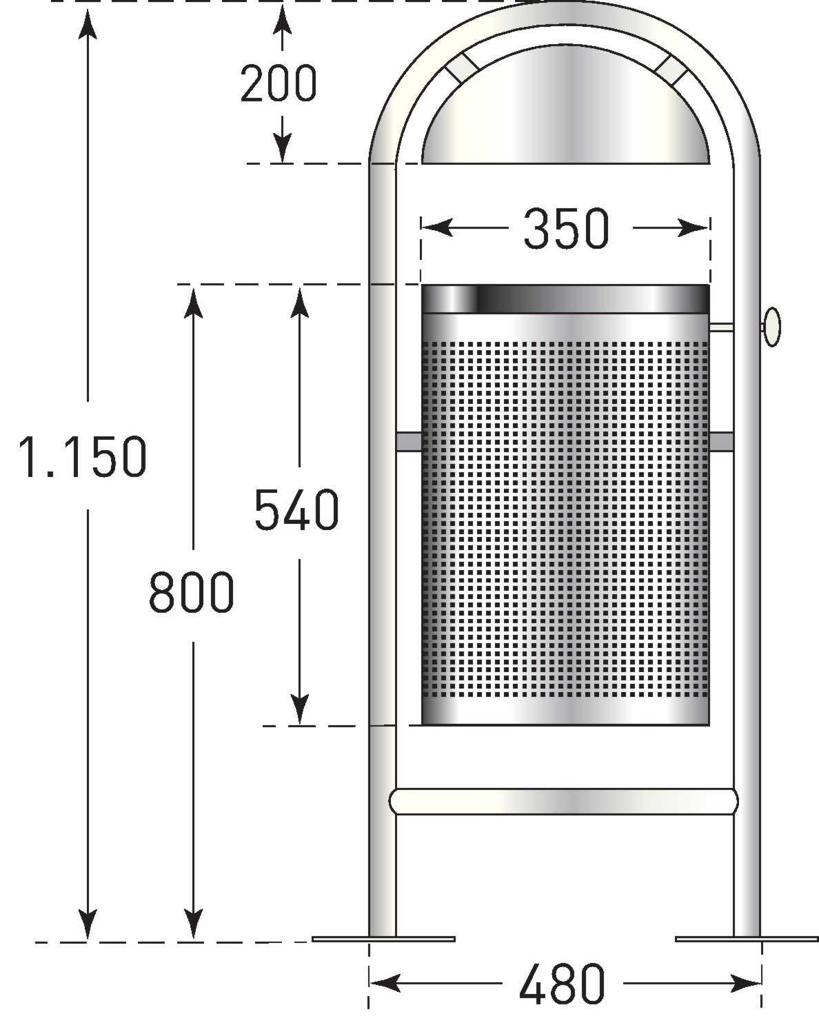 Stainless Steel Litter Bin