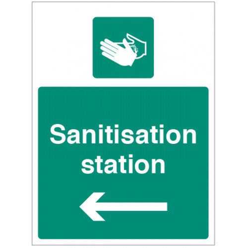 Sanitation Station Arrow Safety Sign
