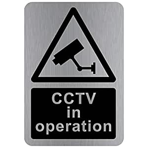 CCTV Brushed Stainless Steel Sign