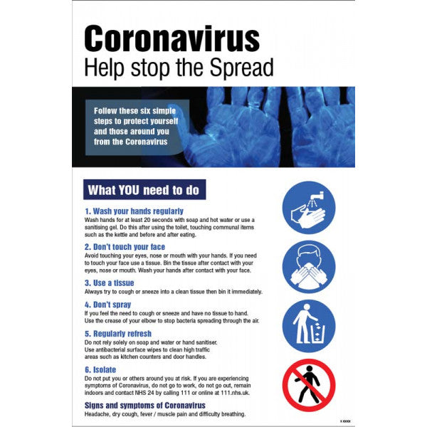 Coronavirus - Help Stop The Spread Poster