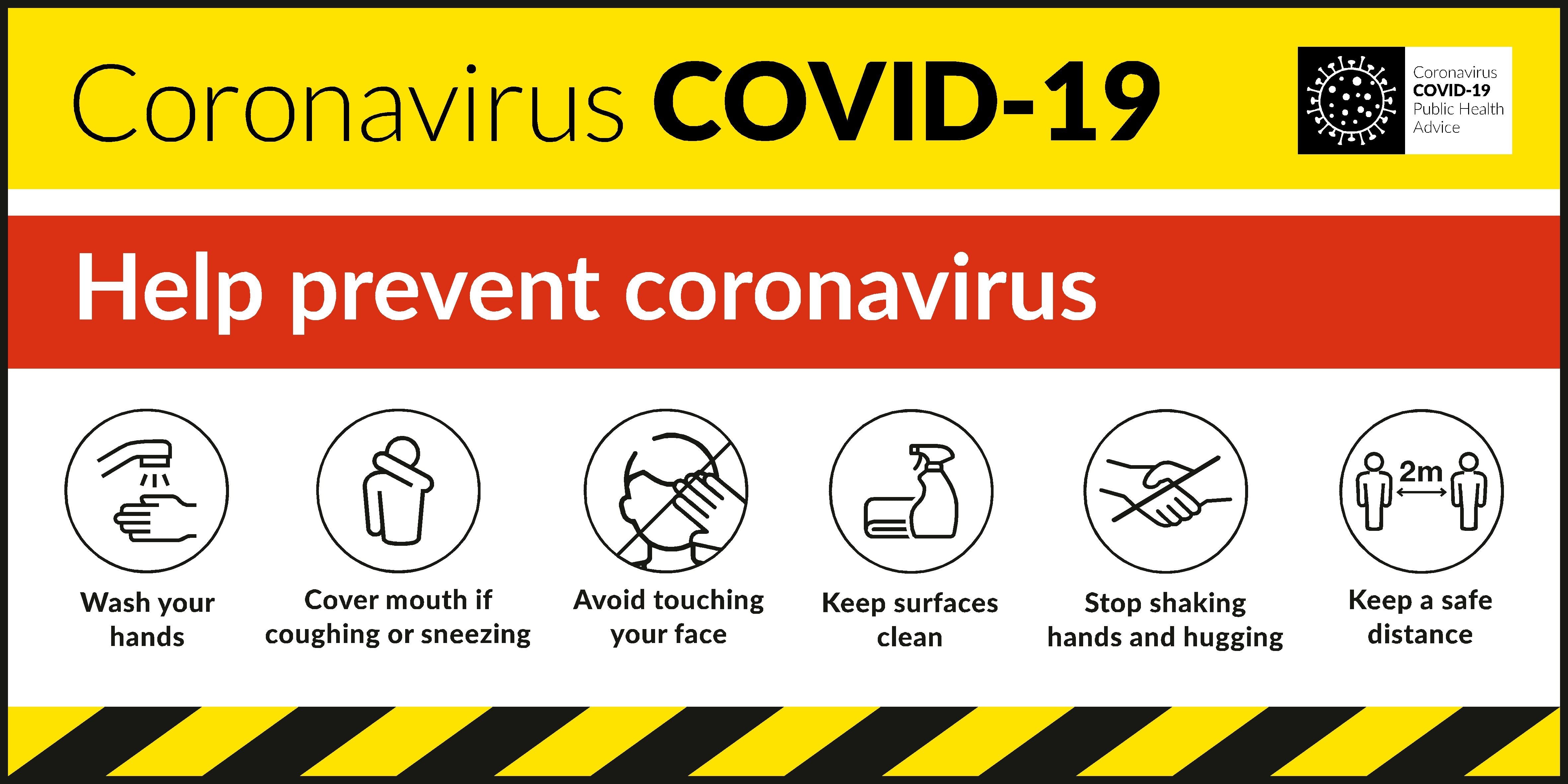 Help Prevent Coronavirus Safety Sign