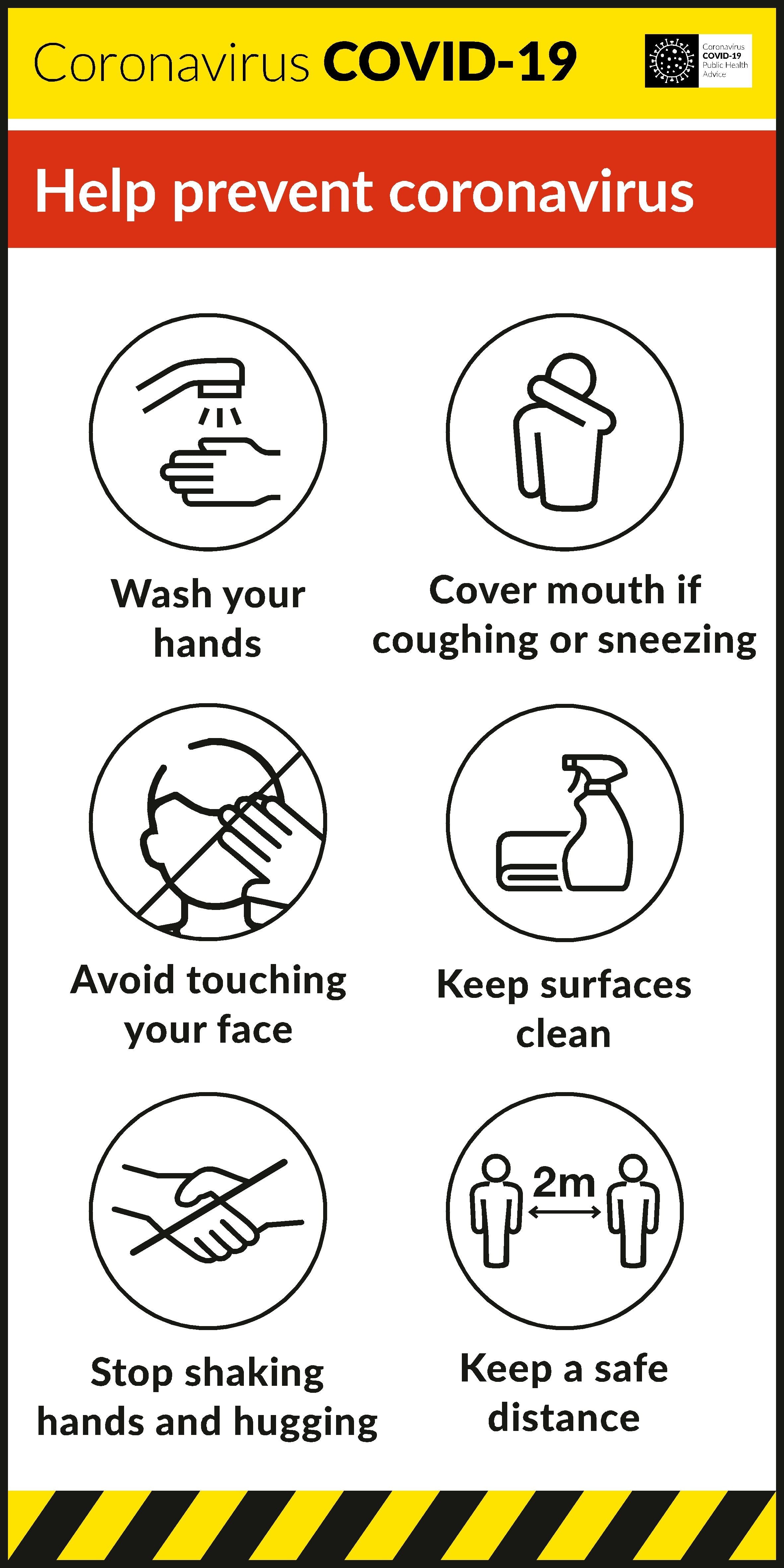 Help Prevent Coronavirus Safety Sign