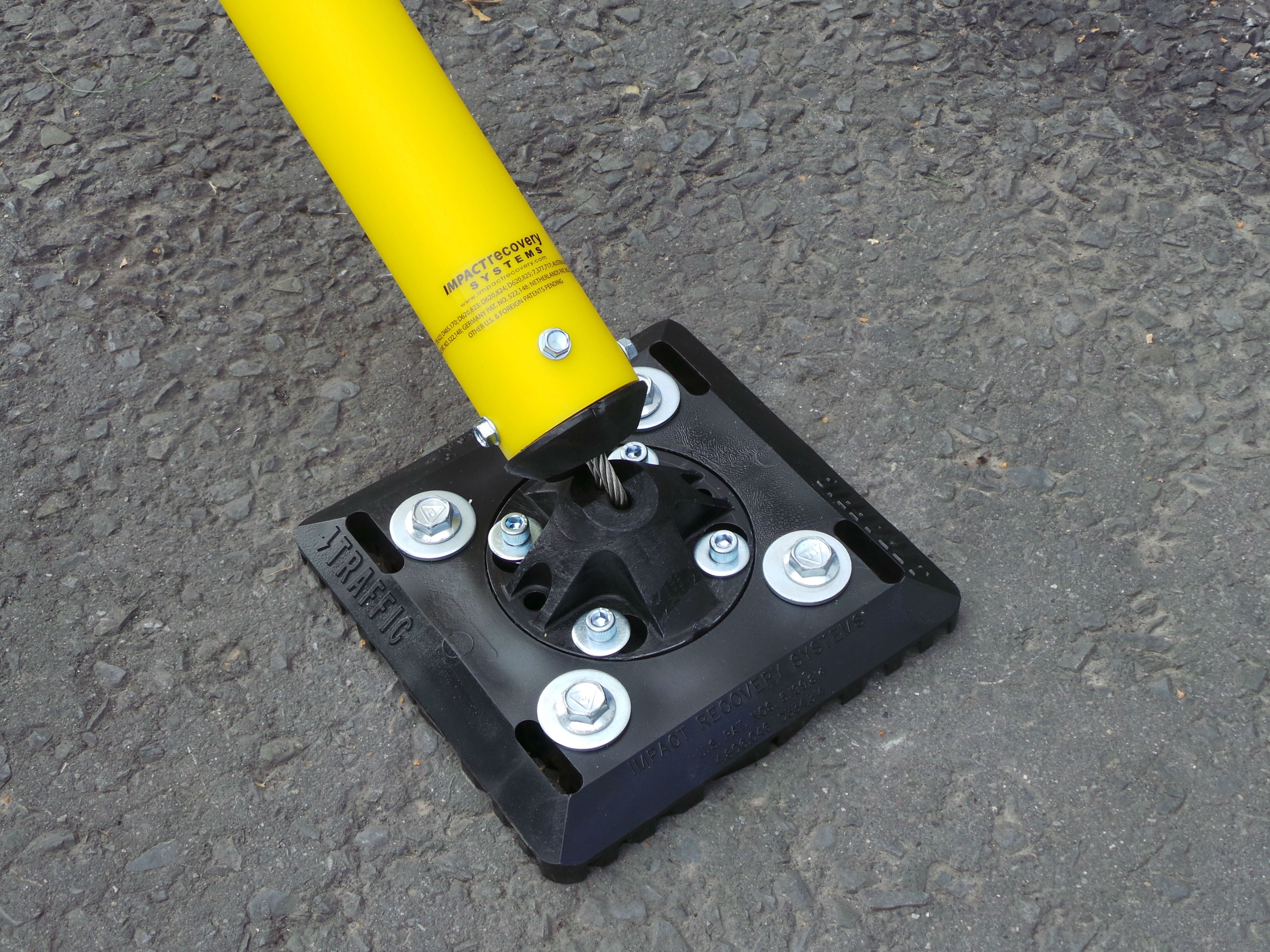 Impact Recovery Systems Flex Post Yellow Black Fixed Base