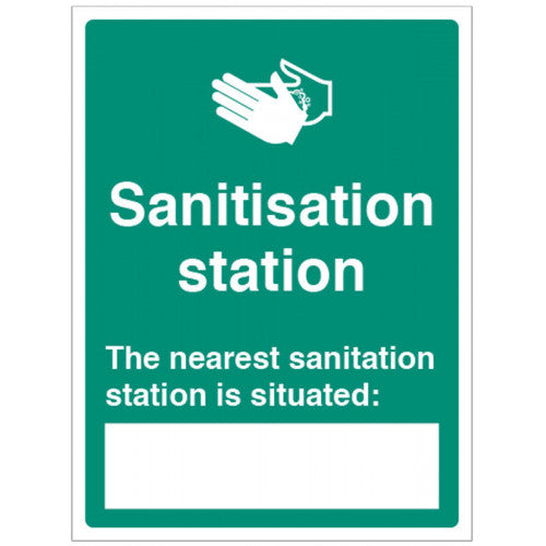 Nearest Sanitising Station Safety Sign
