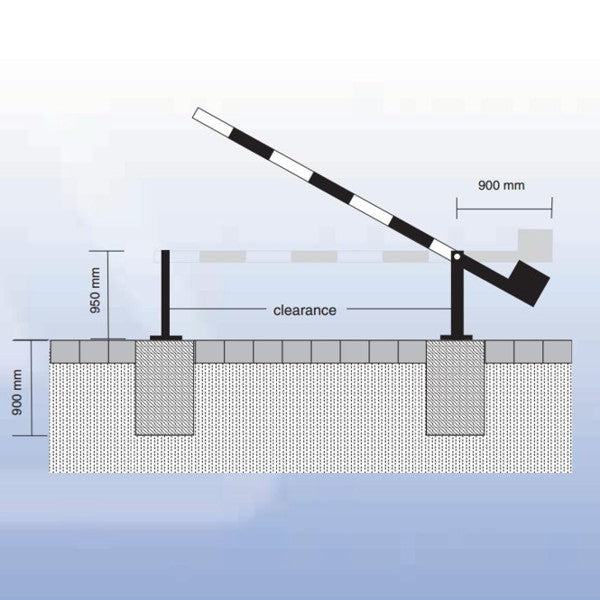 Access Barrier with Counterweight and Fixed Post