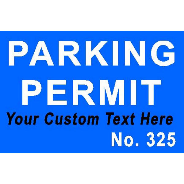 Parking Permits (Sheet of 100, indexed numbering)