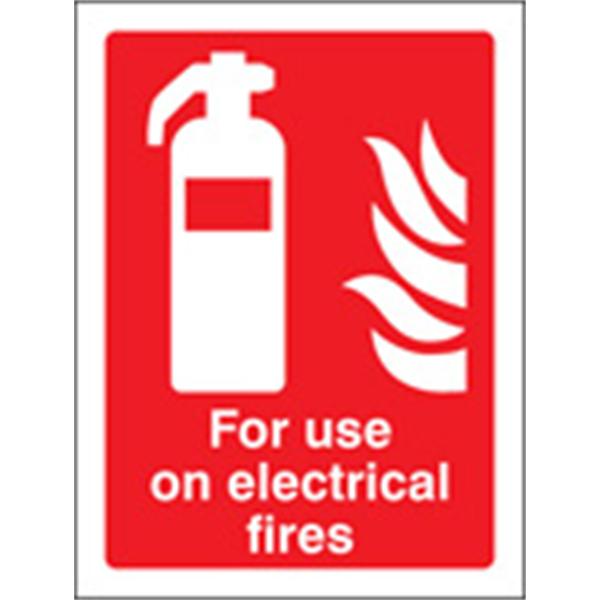 For Use on Electrical Fires Identification Sign