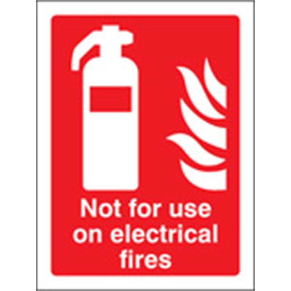 Not For Use On Electrical Fires Identification Sign