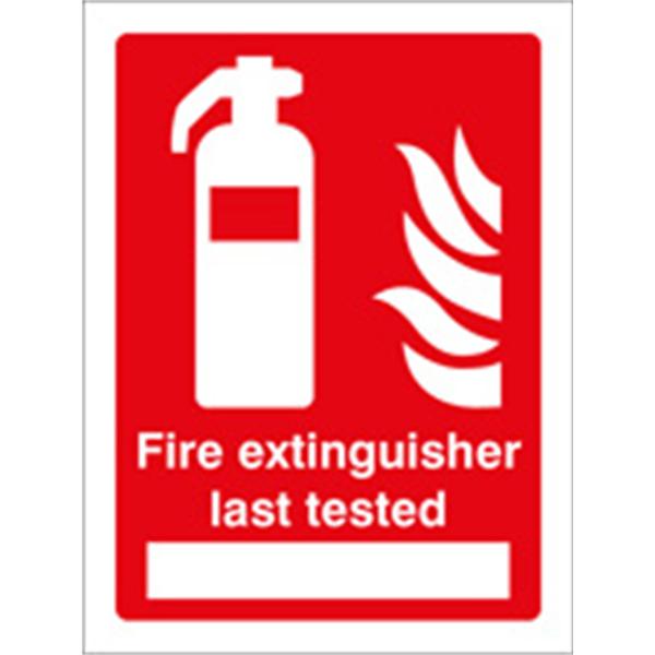 Fire Extinguisher Last Tested Sign