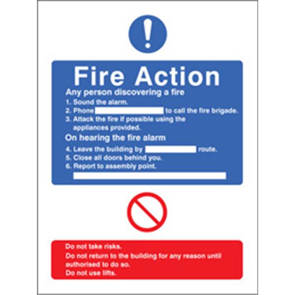 Lift In Building Fire Action Sign