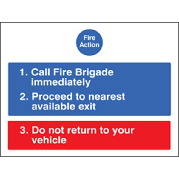 Fire Action For Car Parks Sign