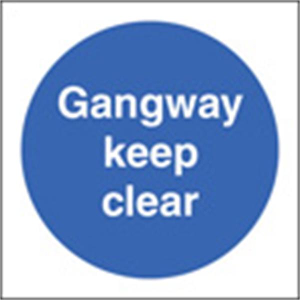 Gangway Keep Clear Door Sign
