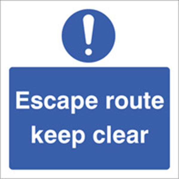 Escape Route Keep Clear Door Sign