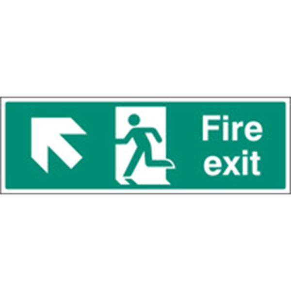 Fire Exit Up and Left Emergency Escape Sign