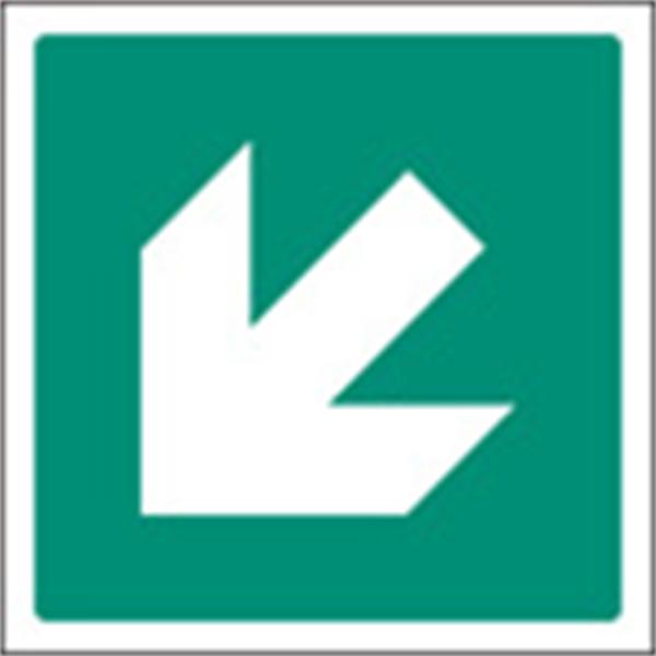 Arrow Down and Left Emergency Sign
