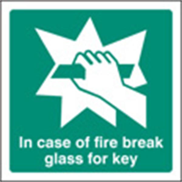 In Case of Fire Break Glass for Key Sign
