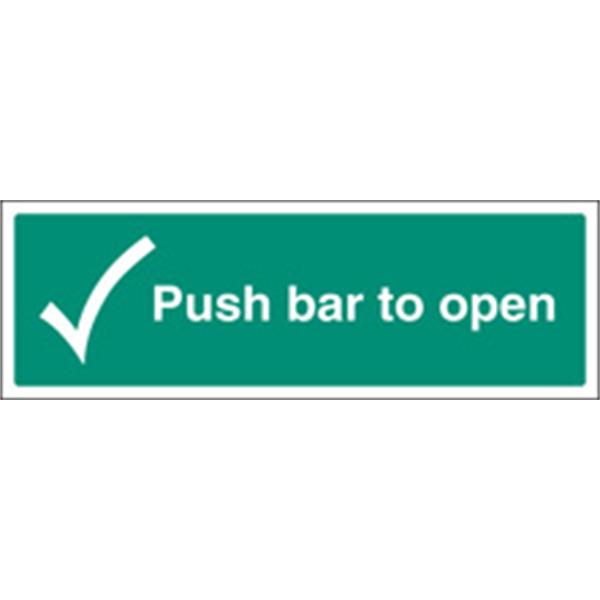 Push Bar to Open Emergency Escape Sign Left