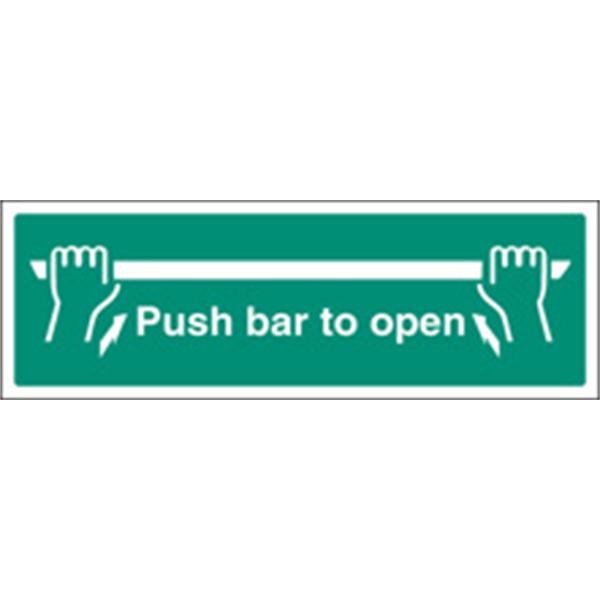Push Bar to Open Emergency Sign