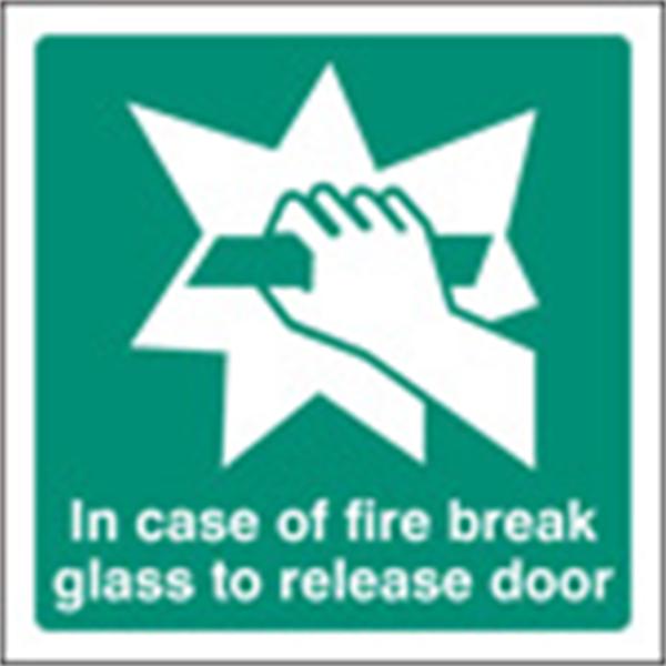 In Case of Fire Break Glass Emergency Sign