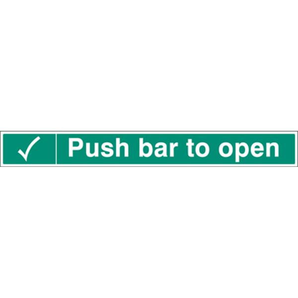 Push Bar to Open Emergency Escape Sign