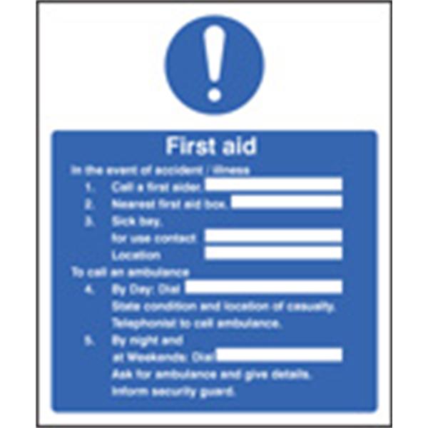 First Aid Acton Sign