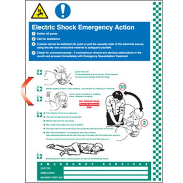 Electric shock emergency action wall panel