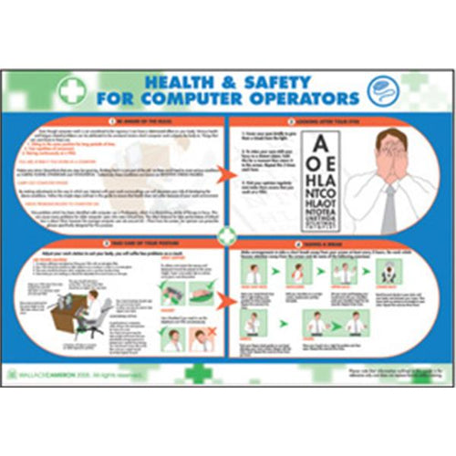 Safety Using Computer Posters Health and Safety For Computer Operators Poster | Safety Signs | Pittman