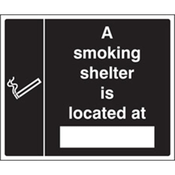 A Smoking Shelter is Located At... Sign