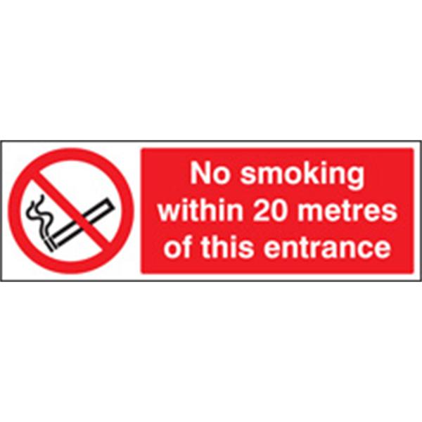 No Smoking Within 20meters of this Entrance Safety Sign
