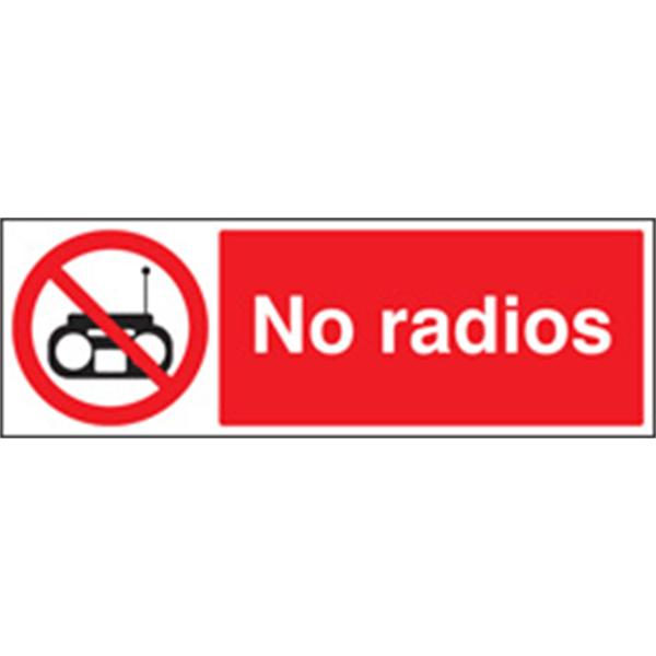 No Radios Prohibition Sign