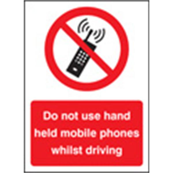 Do Not Use Moblile Phones When Driving Prohibition Sign