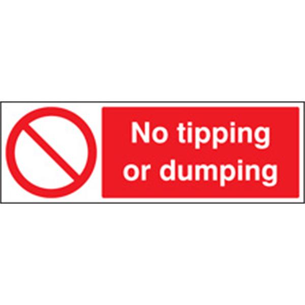 No Tipping or Dumping Prohibition Sign