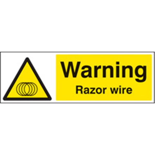 Warning Razor Wire Security Sign