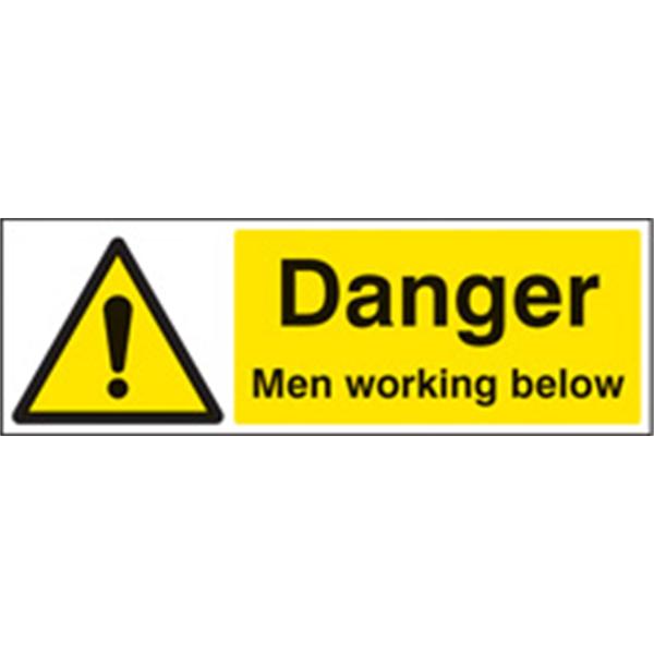 Danger Men Working Below Warning Sign
