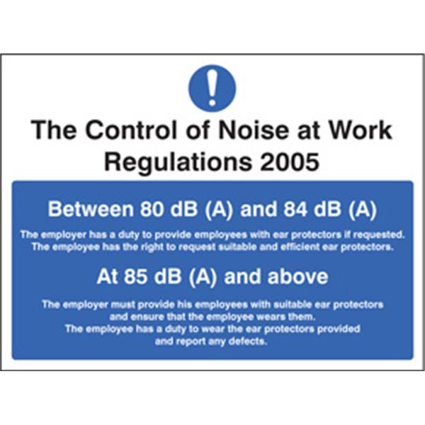 The Control Of Noise Levels At Work Mandatory Sign