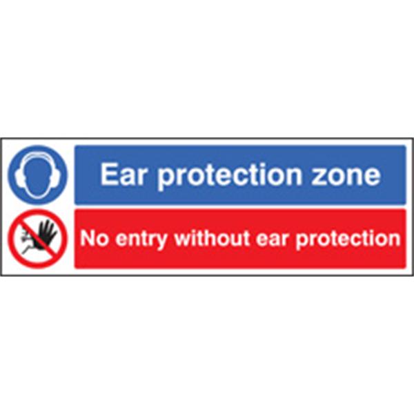 Ear Protection Zone / No Entry Without Ear Protection Sign