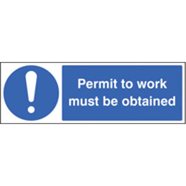 Permit to Work Must Be Obtained Mandatory Sign